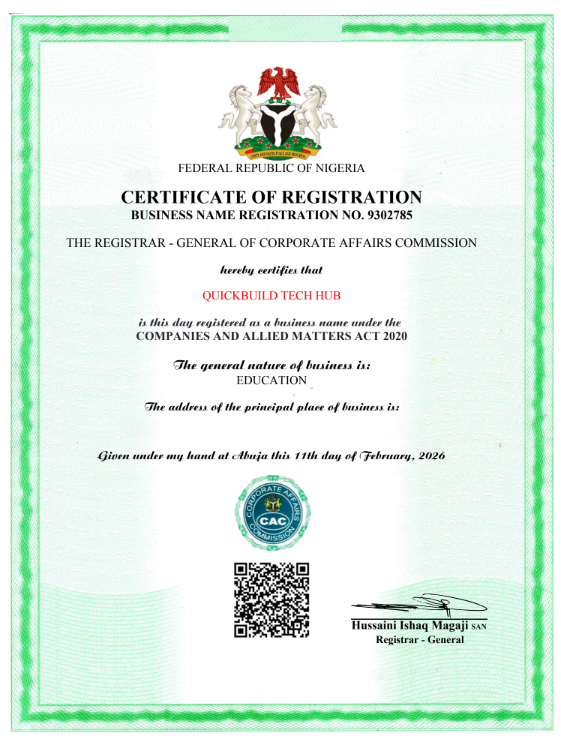 CAC Registration Certificate